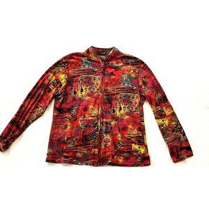Additions By Chico's Women’s Sz:L Multicolor Long Sleeve Full Zip Front Jacket